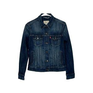 Levis Womens Trucker Jacket Denim size Medium Blue Biker Y2K Chore Cowgirl